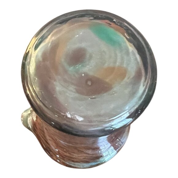 Vintage Handblown Swirl Art Glass Pitcher Vase 4.25" Tall Multicolor Decorative - Picture 6 of 6